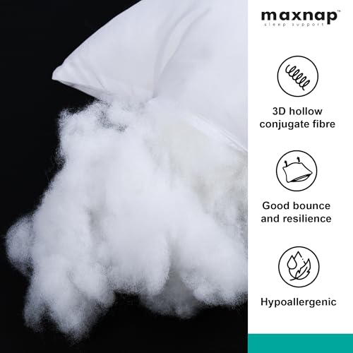 Image of Luxury Comfort White Pillow with White Beading | Soft Microfiber Fabric | Plush Conjugate Fiber Filling | Elegant & Durable Design | Standard 27 x 17 Inch | Set of 1