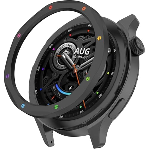 Bisel de metal para Xiaomi Watch S4 S3, carcasa antiarañazos, ligera, con cubierta protectora de película templada, bisel de repuesto duradero (1)
