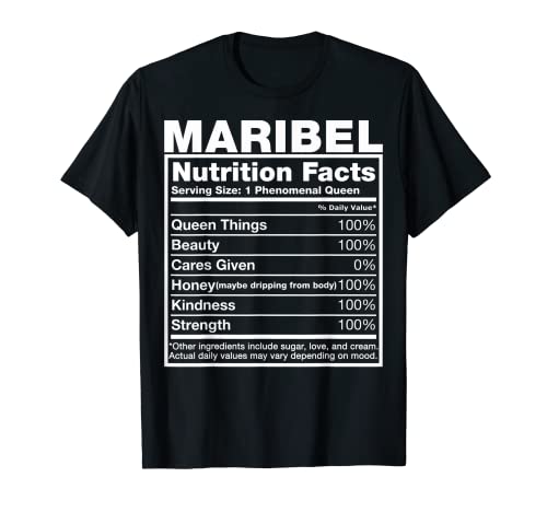 Maribel Nutrition Facts Camiseta Maribel Name Birthday Shirt Camiseta
