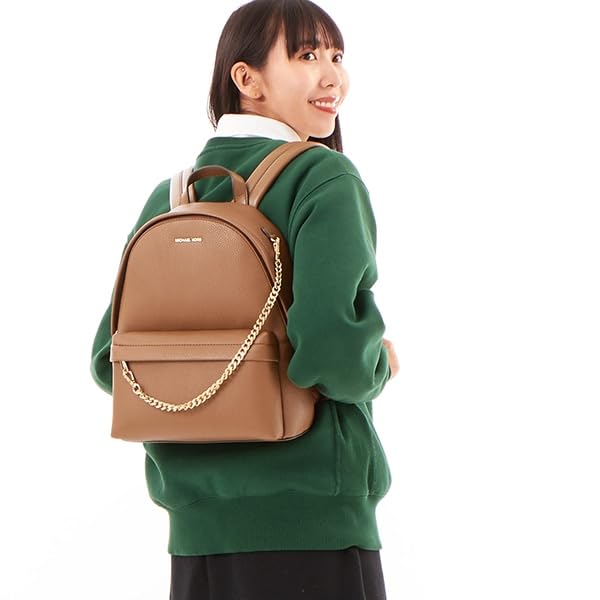 Michael Kors Slater Printed Signature Logo Backpack (Luggage, médio)