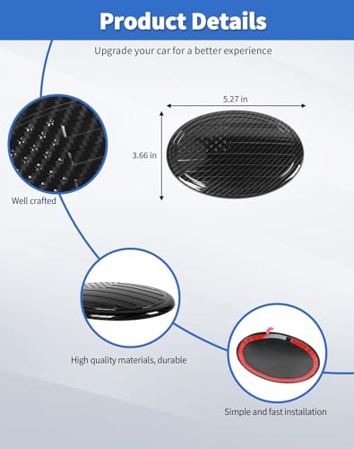 Image of for Toyota Emblem Rear Tailgate Badge Emblem Logo Cover Trim Fit for Toyota Series, for Camry, RAV4, Corolla, Tacoma, Highlander, 4Runner Series, 5.27x3.7 inches, Carbon Fiber