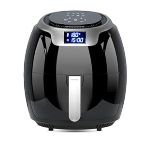 Niceey Heißluftfritteuse XXL – 8L – 8 Kochprogramme – Digitale Airfryer für 4-6 Personen – 1800W – Digitaler Touchscreen – Inkl. Kochbuch – Schwarz