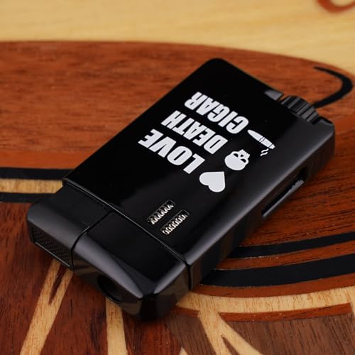 Encendedor a llama de soplete Slim 1 negro resistente al viento miniatura 4