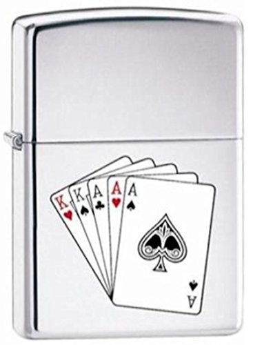 Encendedor Zippo Full House Poker Hand Cromado miniatura 1
