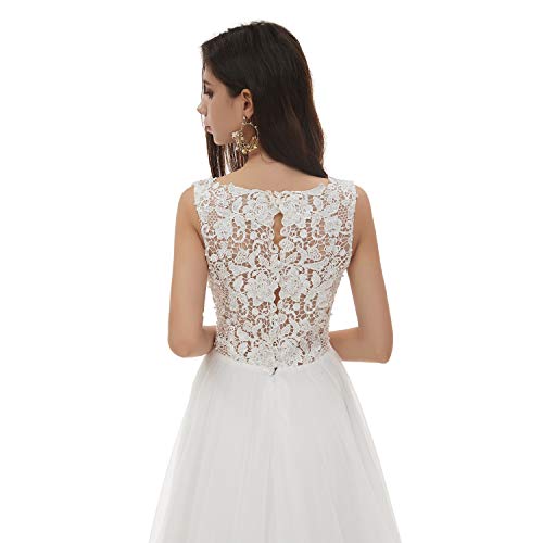 Image of Spaghetti Chiffon Beach Wedding Dress V Neck A line Bridal Gowns Lace Plus Size Wedding Dress