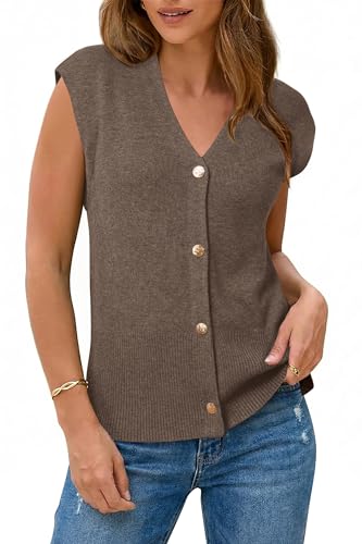 Arach&Cloz Cashmere Sweaters for Women Summer Sleeveless Sweater Vest Tops