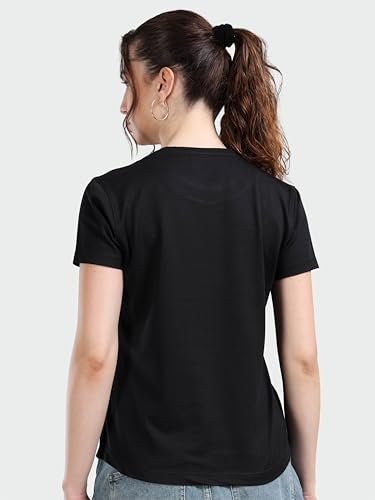 Image of STELLERS Womens Spiumo Cotton Solid Crew Neck T-Shirt Regular Fit | Odour Resistant | Quick Dry | Stretchable | Lightweight