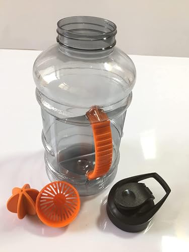 Image of Zyro Pack of 2, Gallon Water Bottle 1.5L with Mixer Ball & Strainer | BPA-Free, 100% Leak-Proof Gym, Office, Travel, Sports & Running Bottle Large Capacity Sipper for Men & Women Black Combo