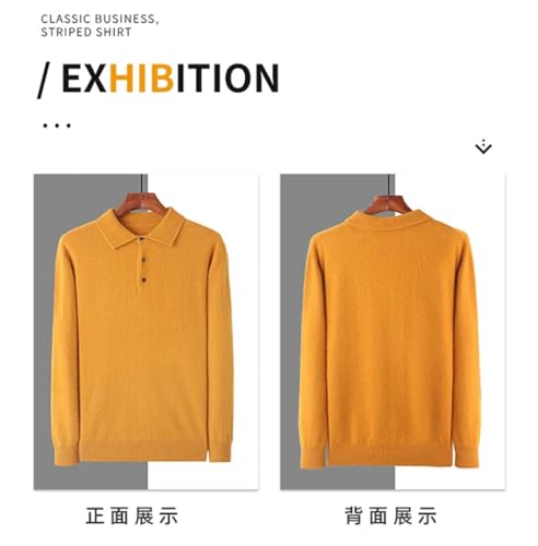 Suvoiier Men's Long Sleeve Knitted Button Up Pullover Lapel Slim Fit Sweater Knit Pullover Casual Warm Sweaters2