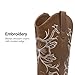 DREAM PAIRS Women's Western Cowboy Boots Square Toe Embroidered Mid Calf Boots Western Chunky Low Heel for Country Music Festivals Theme Party and Concert,Size 6.5,Tan,SDMB26001W