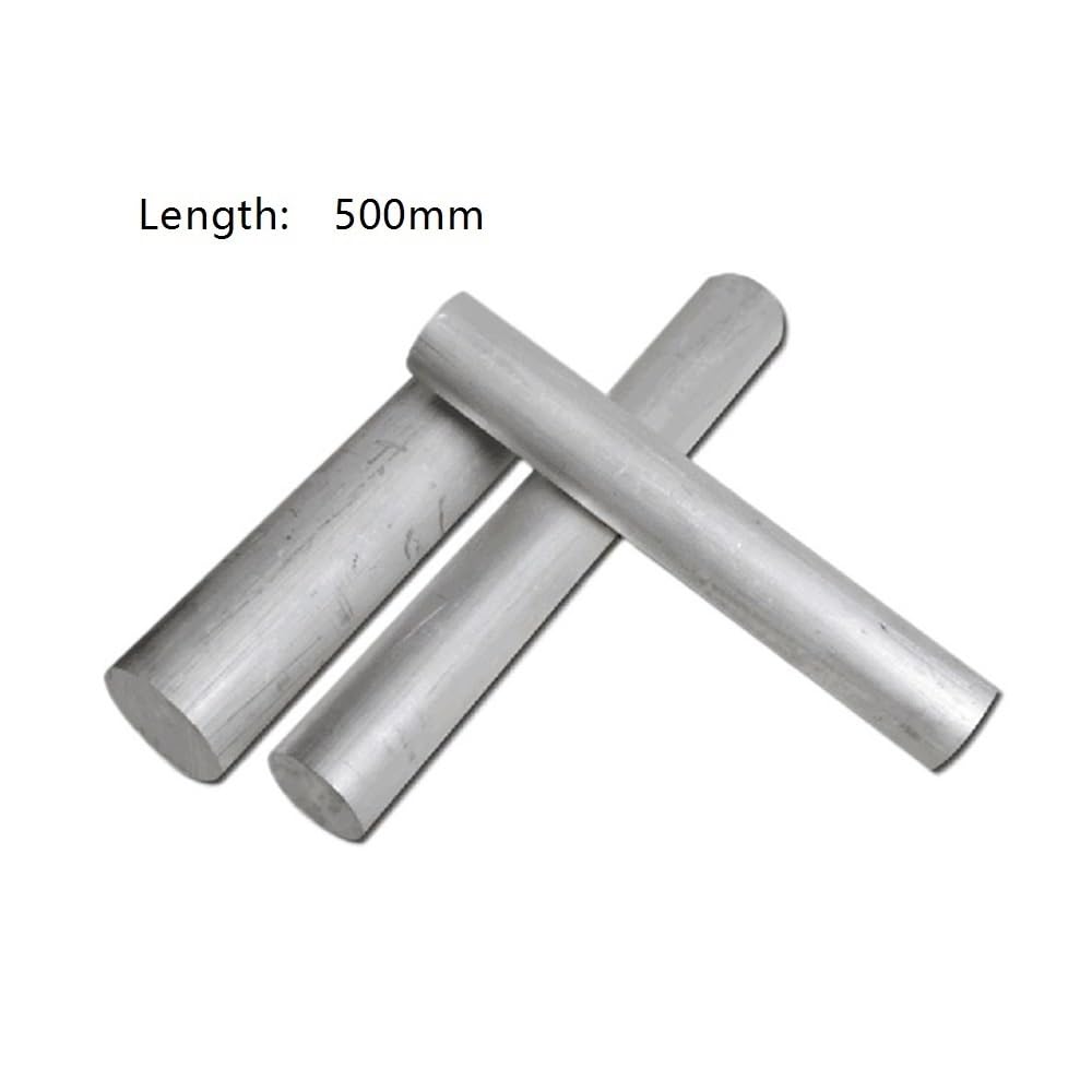 Pręt okrągły ze stopu aluminium przewodzący ciepło - średnica od 5 mm do 16 mm, 2 szt. Prętów z litego rdzenia do majsterkowania, długość 500 mm(6x500mm)