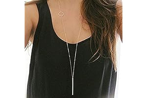 Leiothrix Womens Long Pendant Necklace, Eye-catching Fashion Circle Jewelry for Women and Girls