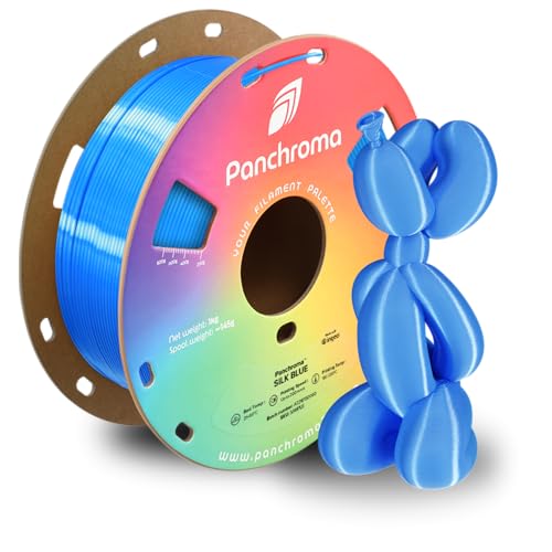 Image of Polymaker Panchroma Silk PLA Filament 1.75mm 1kg, Shiny Blue, New and Improved Formula, Better Strength, Printing Speed and Clog-Free. Works in Most FDM and Multicolor 3D Printers.