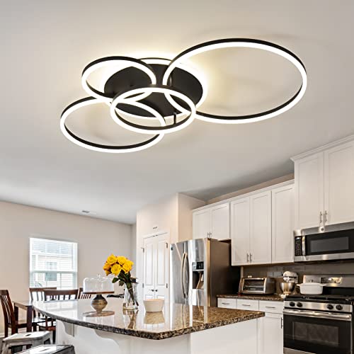 Lámpara de techo LED para sala de estar con diseño circular y tono regulable 5