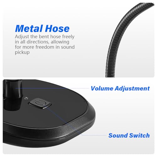 Image of ZORBES Desktop Condenser Gooseneck Microphone, USB Desktop Gaming Microphone with Swith, 360 Sound Pickup, Flexible Arm, Recording Mic Compatible with 3.5mm Earphone, Real-time Earphone Monitoring