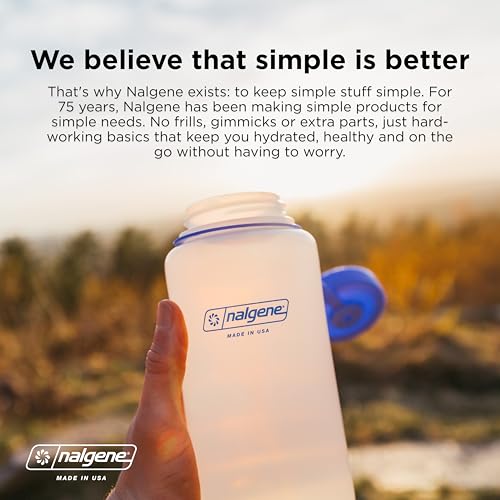 Image of Nalgene 16 oz Wide Mouth Water Bottle | Slim Cup Holder Size, BPA-Free, Durable & Leak Proof, Lightweight Travel Bottle, Aubergine (Pack of 6)
