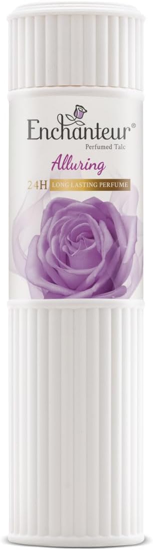 Enchanteur Alluring Perfumed Talcum Powder with Floral French Fragrance for Women| Refreshing & Soothing Talc with Fine Texture| Absorbs Moisture & Prevents Odour| 250g