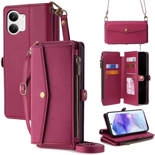 For Xiaomi Poco X8 Pro Max �P�[�X ���z�^ For �V���I�~poco x8�v�� �}�b�N�X �蒠�^ �V�����_�[ �X�g���b�v��+�Z2�{ 5���J�[�h���[ 1���̎ʐ^���[�X�^���h�@�\ 1���̌������[ 1�̃W�b�p�[�|�P�b�g �h���E�h�R�P�E