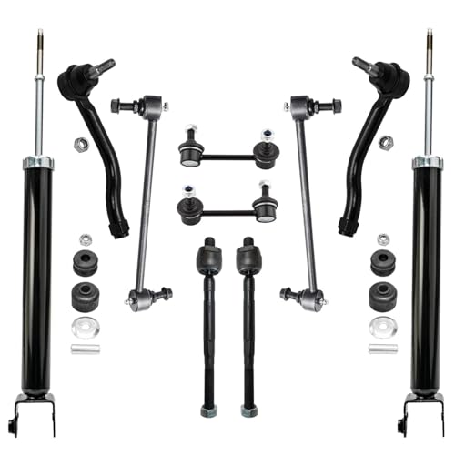Image of Detroit Axle - Front Struts Kit for 2009 2010 2011 2012 2013 2014 Nissan Maxima, 2 Struts with Coil Spring 4 Inner Outer Tie Rods 4 Front Rear Sway Bar Links 2 Rear Shock Absorbers Replacement