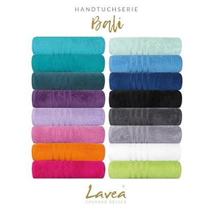 Lavea Waschlappen Set - 2X Waschhandschuh 16x22 cm - Ozeanblau - weiche Duschlappen für Gesicht & Körper von Baby, Kinder & Erwachsene - 100% GOTS zertifizierte Bio-Baumwolle - Premium Serie Bali – Bild 5