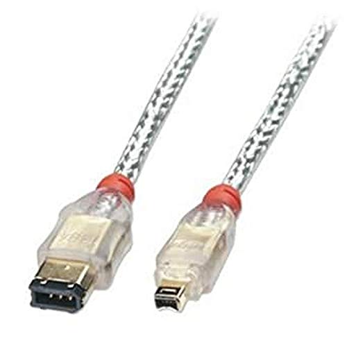Lindy Firewire Cable - Premium 4 Pin Male To 6 Pin Male, Transparent, 0.3M (30869) #TOP17