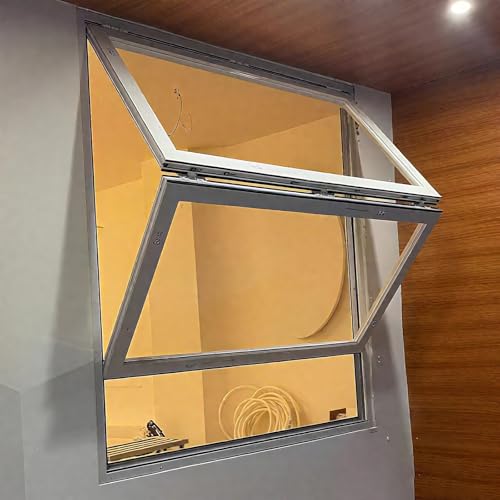 Aluminiowe składane okno przesuwne wzmocnione szkło z zamkiem pionowym podnośnik do kuchni i kawiarni - 101,6 x 111,7 cm projekt koncesyjny