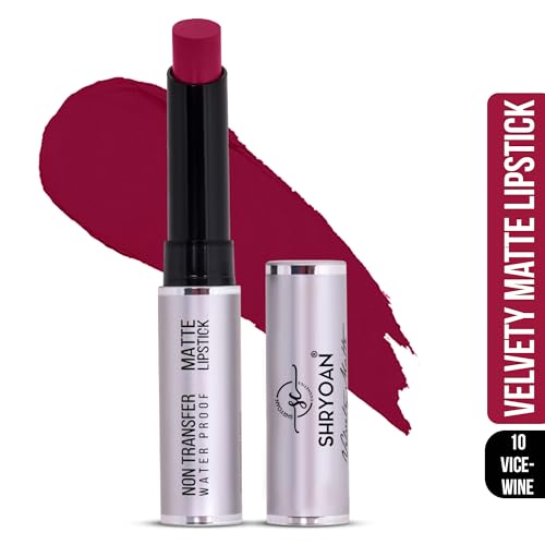 Image of Shryoan Velvety Matte Non-Transfer Lipstick I Long Lasting Stay with Non-Transfer Formula | Smudge & Water Proof (3.5 gm)