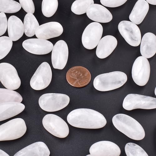 Image of Polished Milky Quartz Crystals - 72 Pcs, 0.5 inch 10 oz Handpicked Natural Tumbled Gemstones Agate Jasper Rocks, Pebbles for Reiki, Chakra, Healing Home Decor