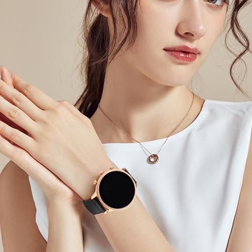 AK f&uuml;r Garmin Venu 3S Armband/Venu 2S Armband Damen Herren, Weich Leder Uhrenarmband 18mm f&uuml;r Garmin Vivoactive 4S/ Forerunner 265S 255S/ Vivomove 3S Ersatzarmb&auml;nder