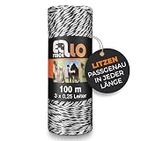 Ellofence Weidezaunlitze (100m) - Robuste Litze für Weidezaun & Elektrozaun - Leitfähige Stromlitze für Tierzaun - Premium Elektrozaunlitze - UV-beständig & wetterfeste Zaunlitze