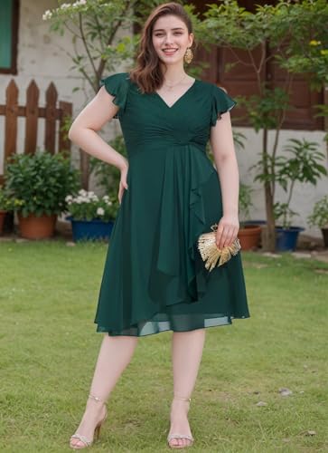 Chiffon Bridesmaid Dresses for Women 2025 Short Sleeves Formal Party Gowns with Pockets4