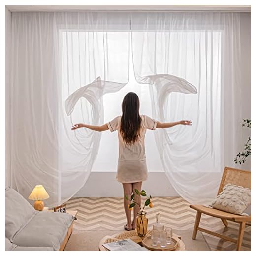 Window White Sheer Curtains 84 Inches Length 2 Panels Voile Light Filtering Sheer Curtain Panel Drapes Treatment For Bedroom Living Room Children Room Kitchen Yard (White, 52" W x 84" L | 2 pcs)