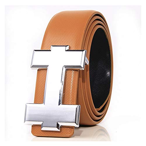 Women's & Men's Belts - H Buckle, Personalized Letter Belts - Fashionable & Exquisite (110x3.3 cm, Orange)3