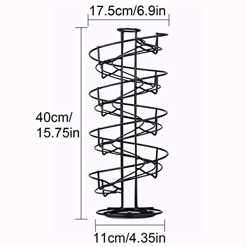 Toplife Spiral Design Metal Egg Skelter Dispenser Rack,Storage Display Rack,Black - Thumbnail 2