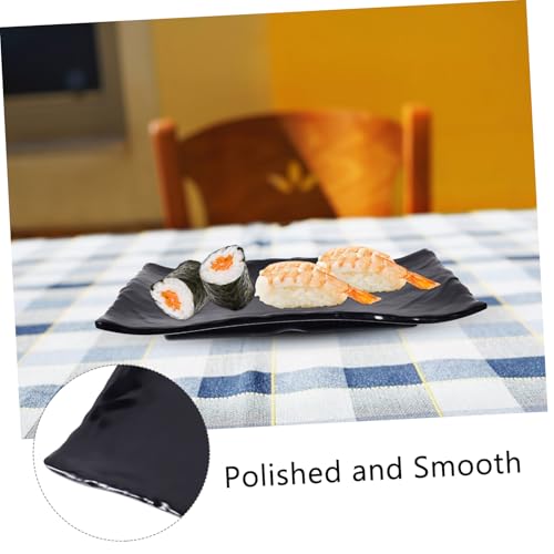 Plato estilo japonés para sushi reusable color negro miniatura 6