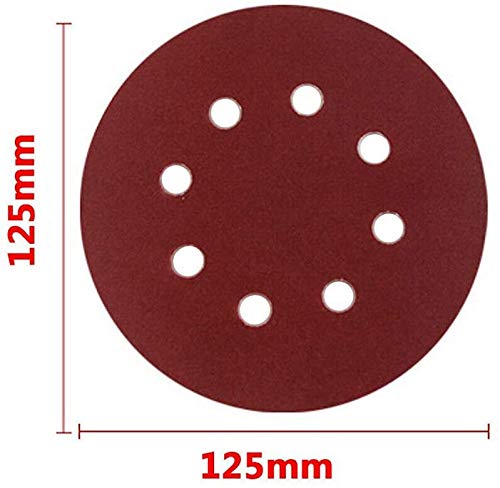 MACHSWON 10 Pcs Dry Sanding Discs 125mm 5 inch Hook and Loop 8 Hole Sandpaper 60 Grit for Random Orbital Sanders - Image 2
