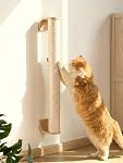 FUKUMARU Cracher mural de chat, 28" Kitten Scratching Post (Pôle Sisal naturel), Arbre mural pour chats d'intérieur