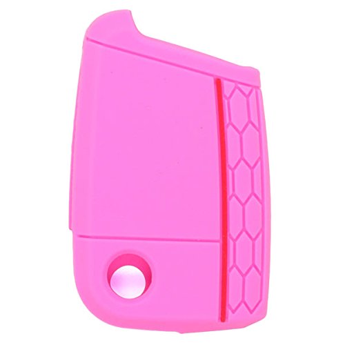BROVACS Silicone Cover Protector Case Holder Skin Jacket Compatible with VOLKSWAGEN 3 Button Remote Flip Key Fob CV9801 Pink - Image 2