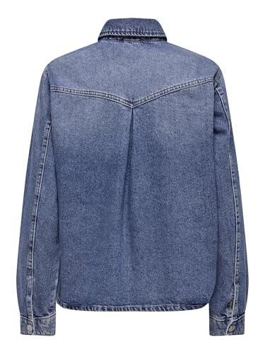 Chemise en denim à boutons pression et coton résistant ONLELLA - 4