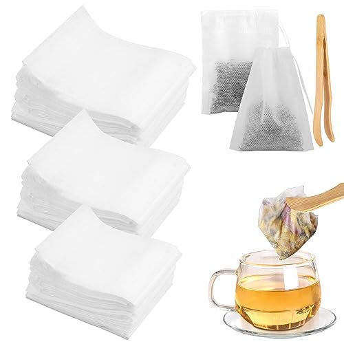 500 Piezas Bolsas de Te Vacias,3 Tamaños Bolsas de Filtro de Te con Cordón,Bolsas para Te,Bolsitas de Te con Pinza para té para Té Fragante, Especias,Vainilla,Lavanda,Café-5 * 7cm,7 * 9cm,8 * 10cm