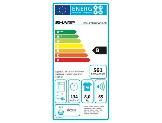 SHARP Sèche linge Condensation KDHCB8S7PW91