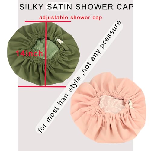 Bonnet de douche doublé satin Genergy étanche et réversible extra large - 3
