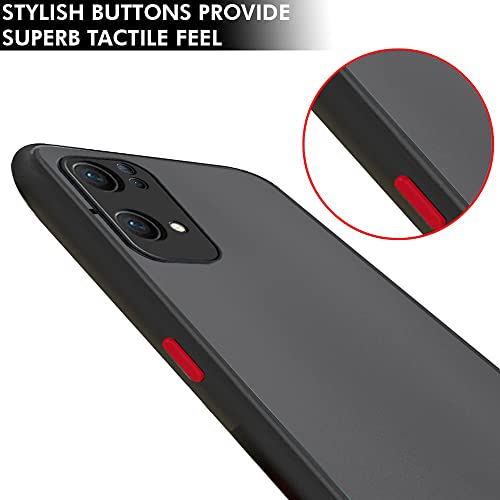 Image of TheGiftKart Translucent Hybrid Oppo Reno 7 5G Back Case Cover | Smoked Matte Back | 360 Degree Protection | Protective Hard Back Case Cover for Oppo Reno7 5G (Black Bumper)