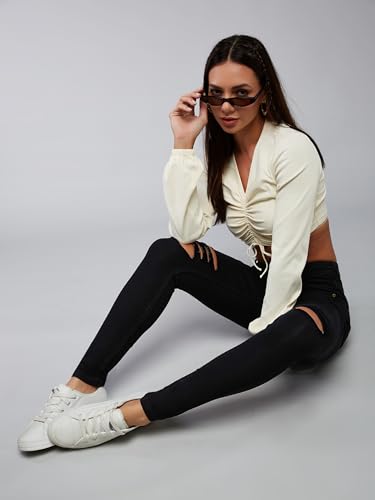 Image of Dolce Crudo Distressed High Rise Skinny Jeans for Women