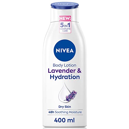 Nivea NIVEA Loción Corporal Lavanda (400ml), Hidratante NIVEA para Pieles Secas con Aceites de Origen Natural y Aroma a Lavanda, Loción Corporal NIVEA para una Piel más Suave