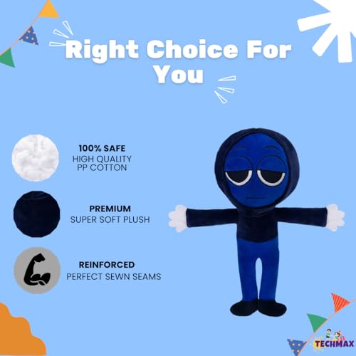 Image of Customized Text Standing Blue Scarf Sprunki Plush Toys