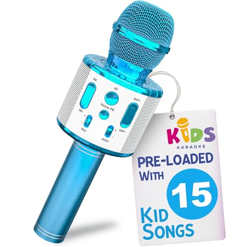 Move2Play, Kids Karaoke Microphone | Includes Pre-Loaded Songs & Bluetooth | Kids Birthday Party Gift | Toy for All Ages 2, 3, 4, 5, 6+ Year Old Girls, Boys & Toddlers