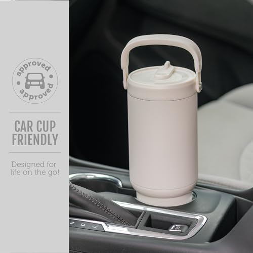 Image of Ello Oasis Go+ 26oz Tumbler with Top Handle and Retracting Straw | Reusable Insulated Stainless Steel Cup, 100% Leakproof Water Bottle, 24 Hours Cold, Cup Holder Friendly For Travel | Black