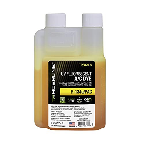 Tracer Products 8 oz (237 ml) R-134a/PAG Bottle, Services up to 32 Vehicles