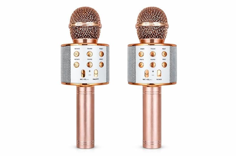 Image of Wireless Karaoke Microphone with Speaker | Handheld Bluetooth Mic for Singing with Echo Effect, 5 Magic Voice Modes, Music Sync LED & 1800mAh Rechargeable Battery (Q37-Multi)